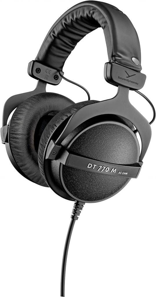 beyerdynamic DT 770 M 80 Ohm Over-Ear-Monitor Headphones in black, closed design, wired, volume control for drummers and sound engineers FOH