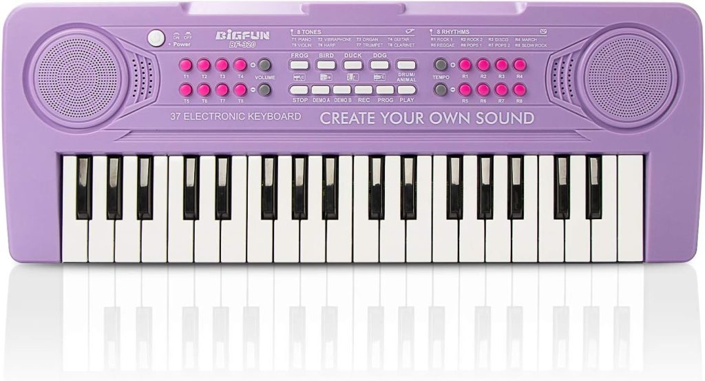 BIGFUN Kid Keyboard Piano - 37 Keys Keyboard Piano Kids Multifunction Music Educational Instrument Toy Keyboard Piano for 3, 4, 5, 6, 7, 8 Girls and Boys (Purple)