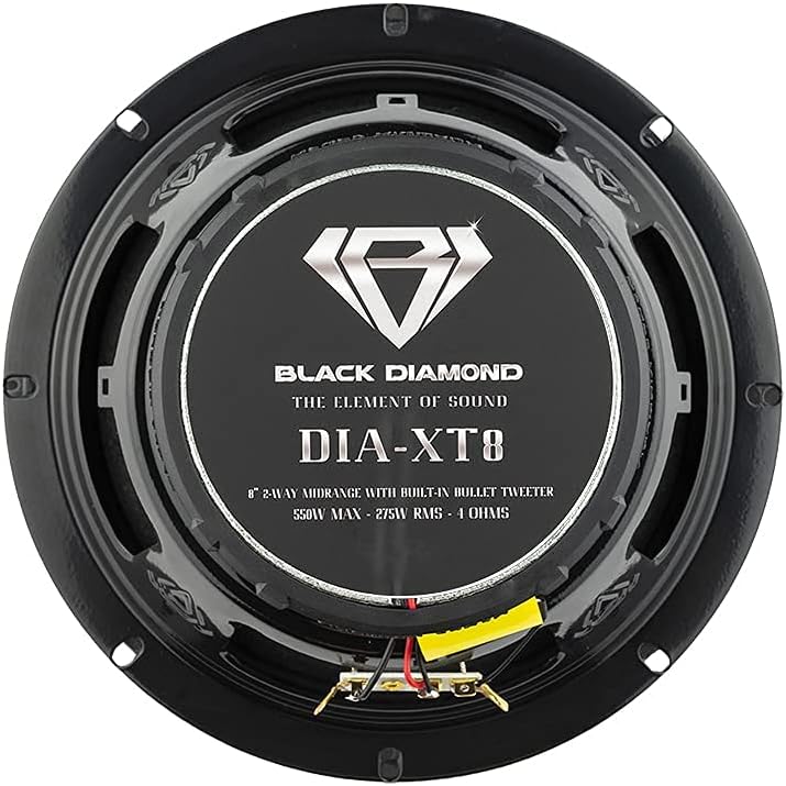 BLACK DIAMOND Car Audio 8 Mid-Range Loud Speaker 4 Ohm 550W NEO Tweeter Dia-XT8