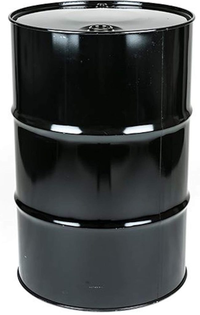 Black Steel Drum 55 Gallon Closed-Top | Durable and Dependable for Your Solids and Non-Water Based Liquids