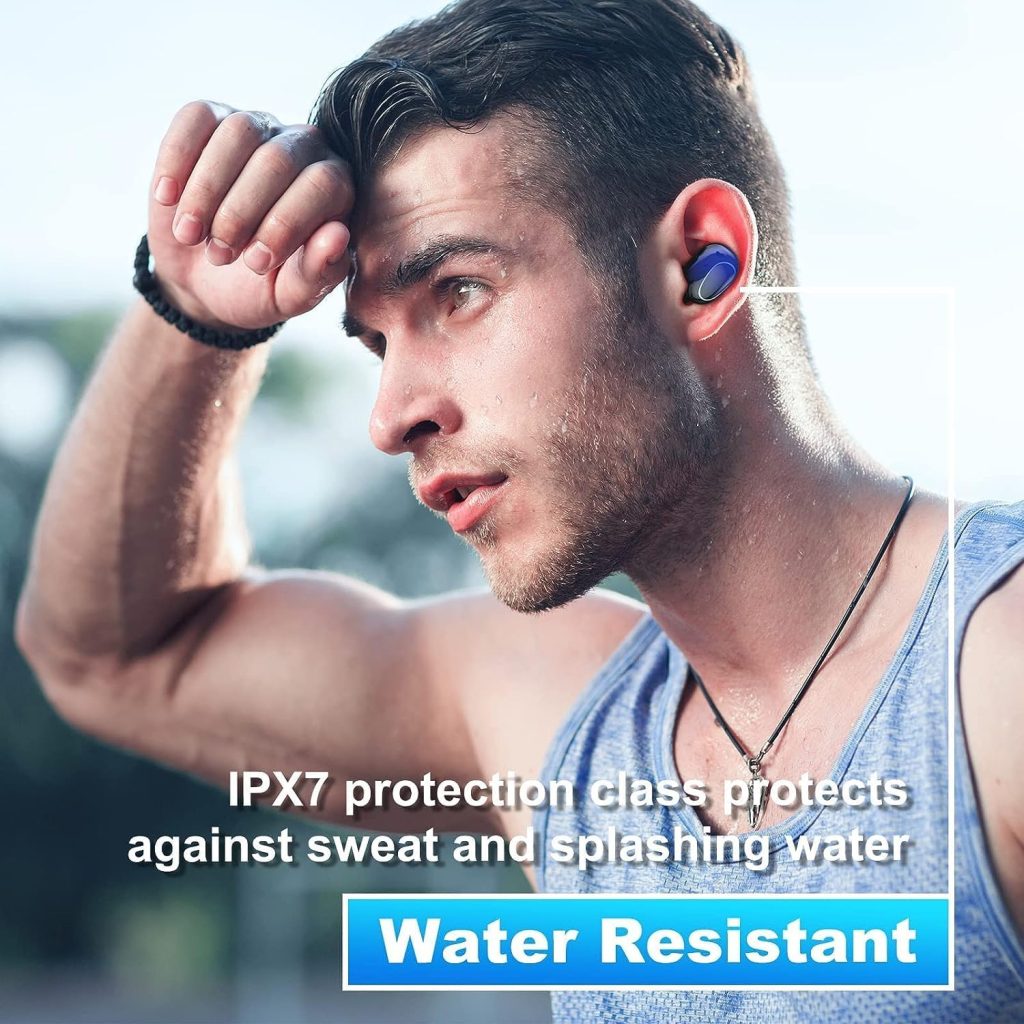Wireless Earbuds, Bluetooth 5.3 Earbuds Stereo Bass, Bluetooth Headphones  in Ear Noise Cancelling Mic, Earphones IP7 Waterproof Sports, 32H Playtime  USB C Mini Charging Case Ear Buds for Android iOS