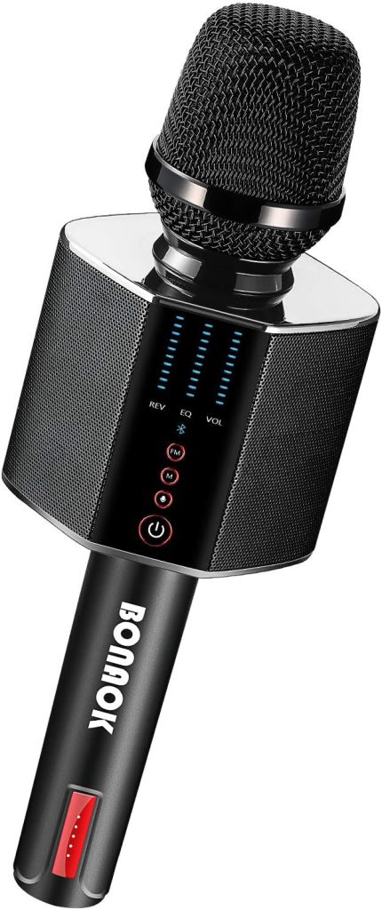 BONAOK Karaoke Microphone, Portable Wireless Bluetooth Karaoke Mic for AdultsKids Car Home Outdoor Party, Karaoke Machine for PC/All Smartphone G50 Black