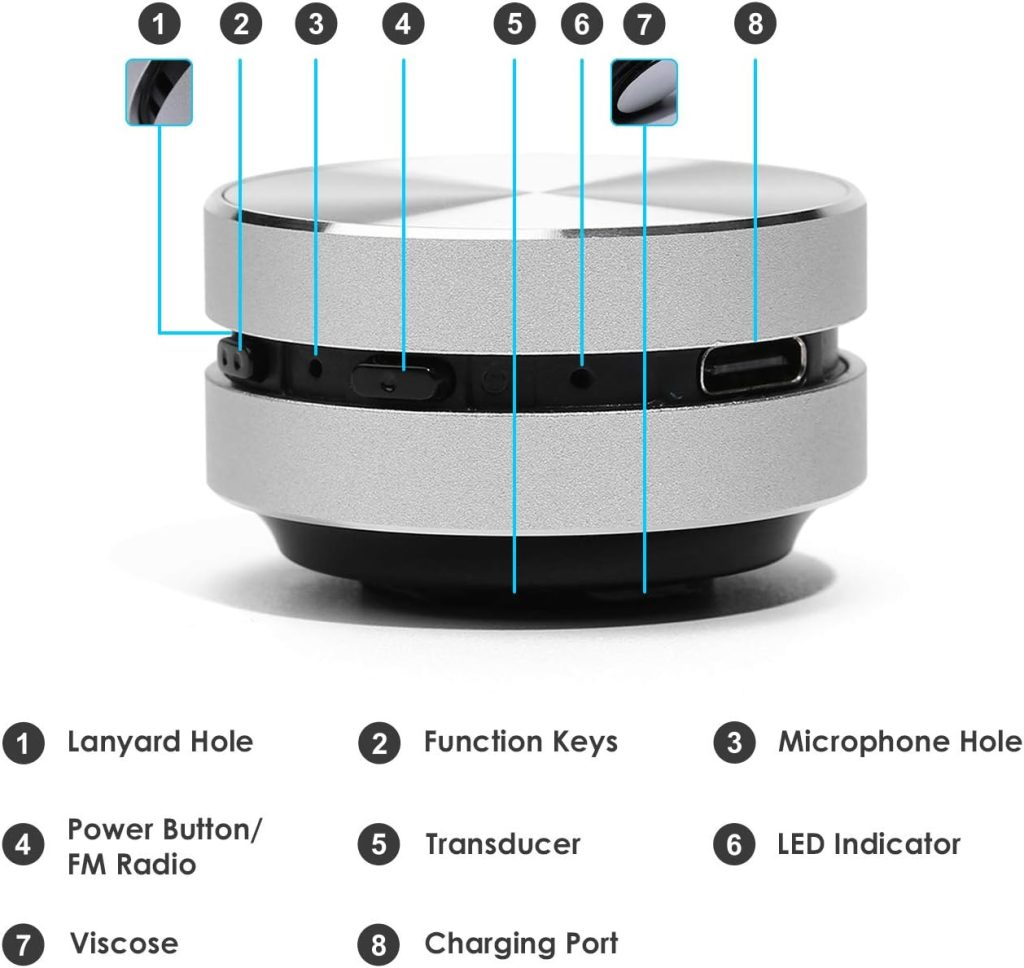 Bone Conduction Speaker, True Wireless Speakers Mini Portable Stereo Sound Creative Portable Speaker Compatible with iPhone, iPad, Samsung, Tablets and More Bone Conduction Sound Box, Bigvapor