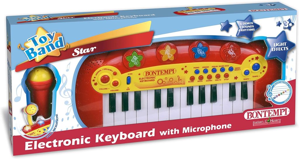 Bontempi 12 2931 24 Key Electronic Keyboard with Microphone, Multi-Color
