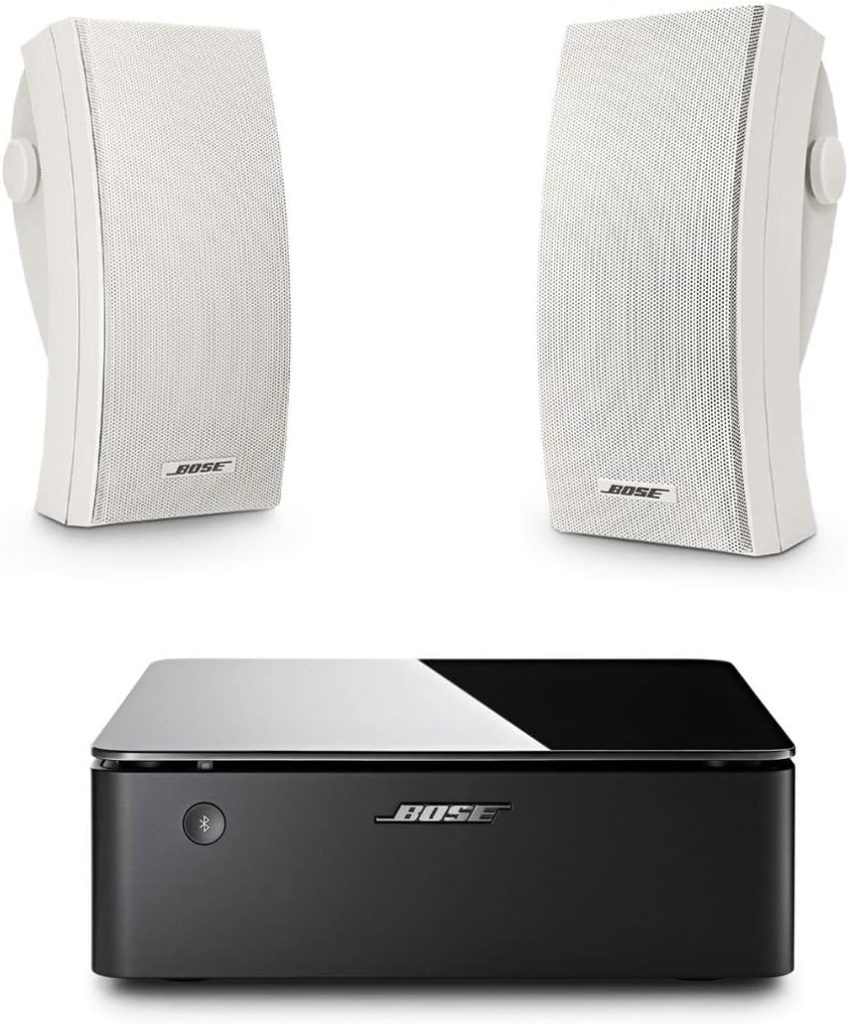 Bose 251 Outdoor Environmental Speakers (Pair), White with Music Amplifier