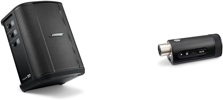 Bose S1 Pro+ Portable Bluetooth Speaker Wireless PA System, Black, and XLR Wireless Mic/Line Transmitter