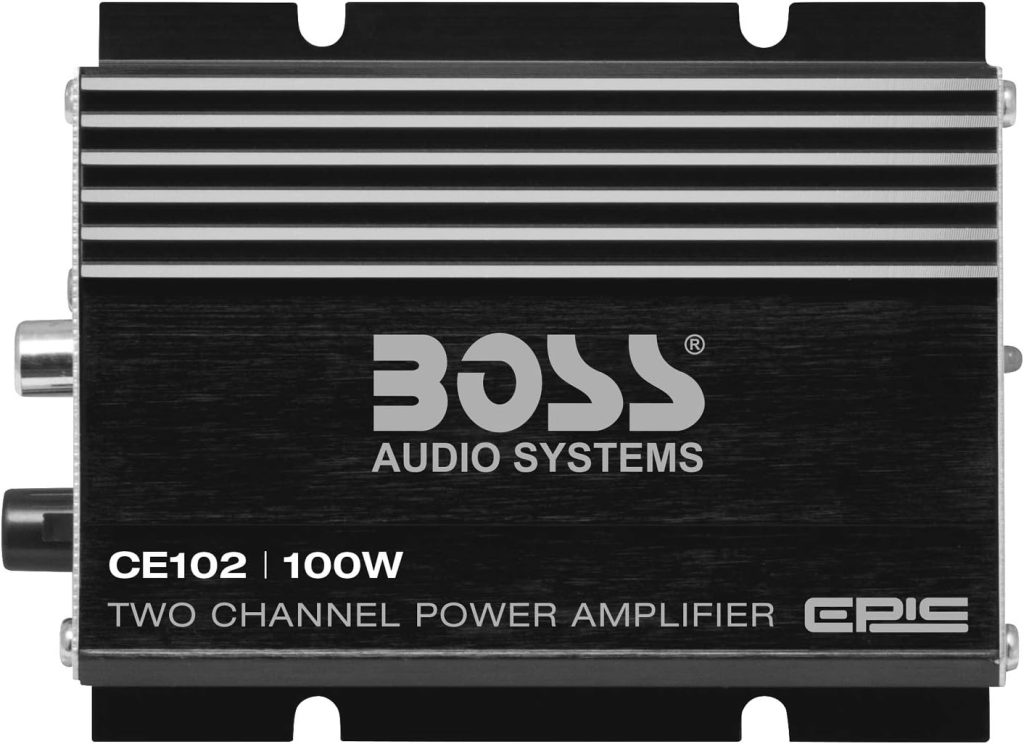 BOSS Audio Systems CE102 2 Channel Car Amplifier - 100 Watts, Full Range, Class A/B, IC (Integrated Circuit)