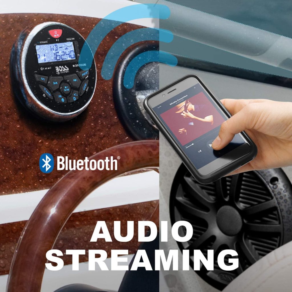 BOSS Audio Systems MGR350B Marine Gauge Stereo System - Digital Media MP3 Player, Bluetooth Audio Head Unit No CD Player, USB, AM/FM Radio Receiver, Weatherproof