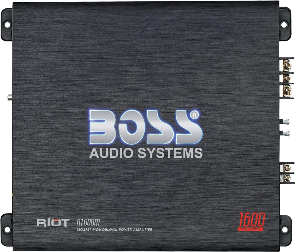 BOSS Audio Systems MODEL R1600M Car Amplifier - Model 1600W High Output Amp, 2/4 Ohm Stable, Class A/B, Mosfet Power Supply, Great Amp for Subwoofers