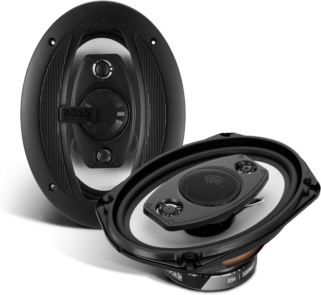 BOSS Audio Systems R94 Riot Series 6 x 9 Inch Car Stereo Door Speakers - 500 Watts Max, 4 Way, Full Range, Tweeters, Coaxial, Sold in Pairs