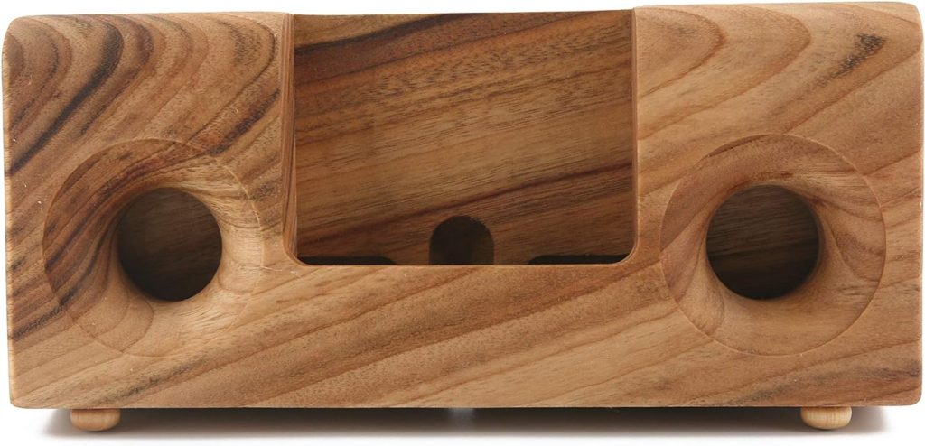 BOUMBI Fragrant Camphor Laurel Wood Cell Phone Stand with Sound Amplifier (Classic V 8.5x4)