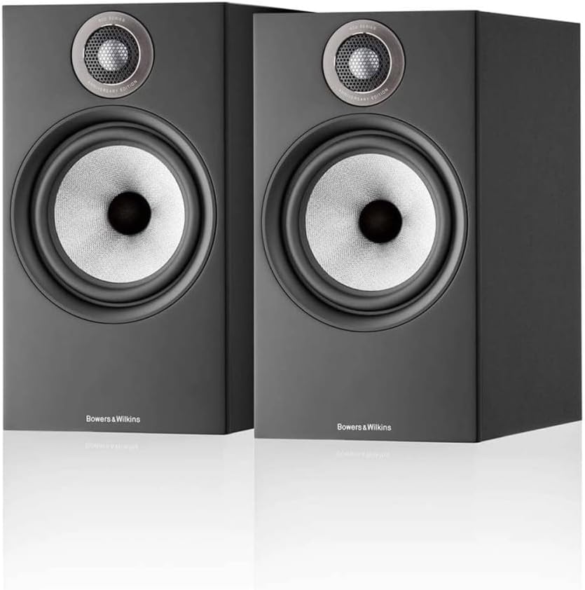 Bowers  Wilkins 606 S2 Anniversary Edition Bookshelf Loudspeakers (Pair) - High-Performance 2-Way Speakers, 6.5 Continuum Cone Bass/Midrange Driver, 1 Decoupled Double Dome Aluminum Tweeter, Black