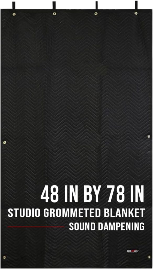 BoxerTools Studio Grommeted Sound Dampening Blanket 48 in. x 78 in. Light Blocker, Sound Absorbing, Insulated Blanket 1 Pack