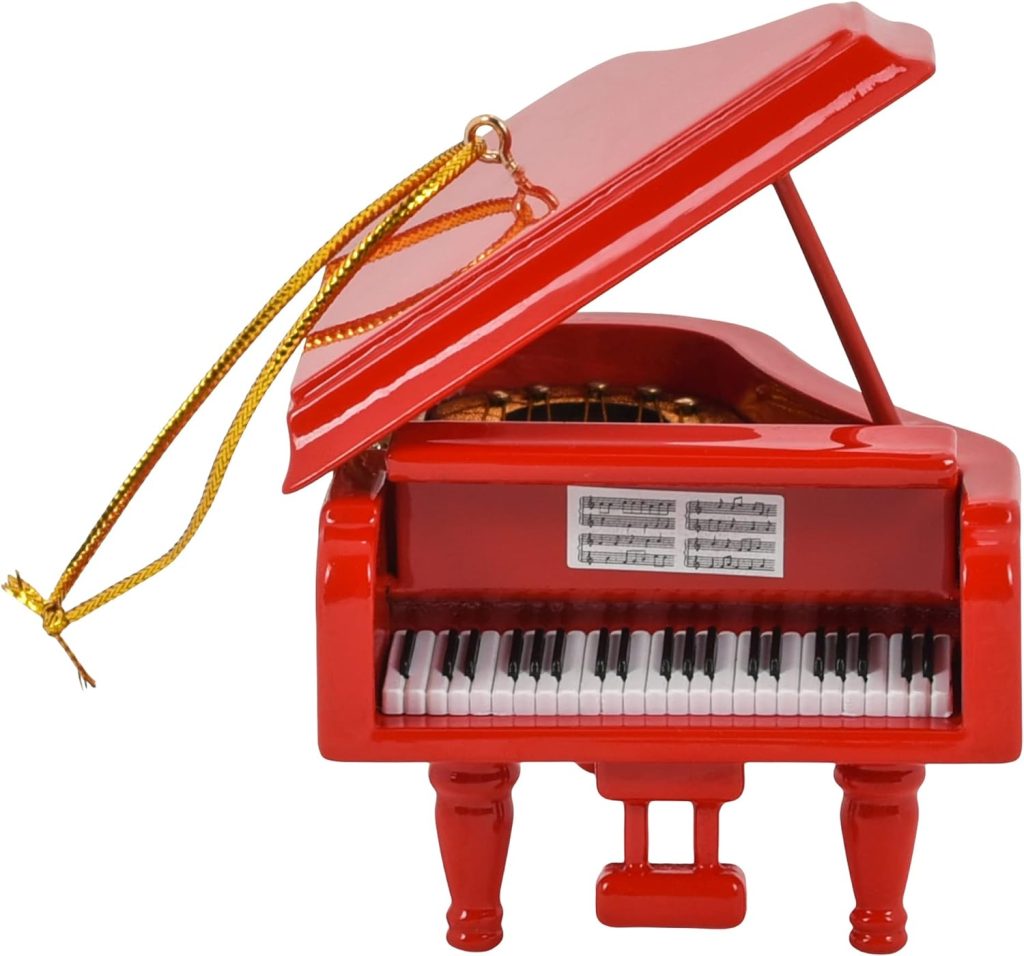 Broadway Gifts 3.5 Red Wood Grand Piano Ornament Decoration