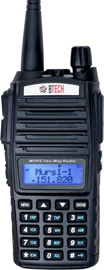 BTECH MURS-V2 200 Fully Customizable Channels MURS Two-Way Radio. USB-C Charging, IP54 Weatherproof, Dual Band Scanning (VHF/UHF), FM Radio,  NOAA Weather Broadcast Receiver