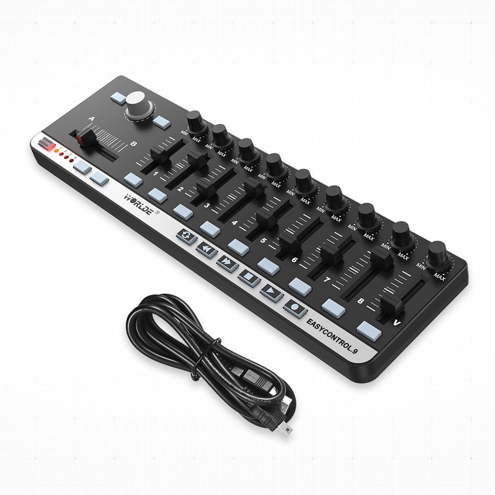 Btuty Portable Mini USB 9 Slim-Line Control MIDI Controller Keyboard Controller