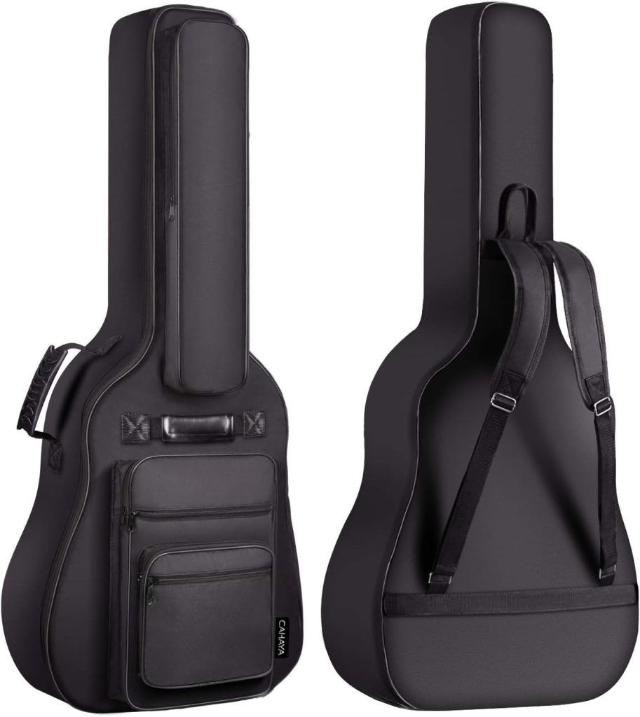 CAHAYA 40 41 42 Inch Multi-pockets Acoustic Guitar Bag 6 Pockets 0.4Inch 10mm Thick Padding Water Resistent Guitar Case Gig Bag CY0181