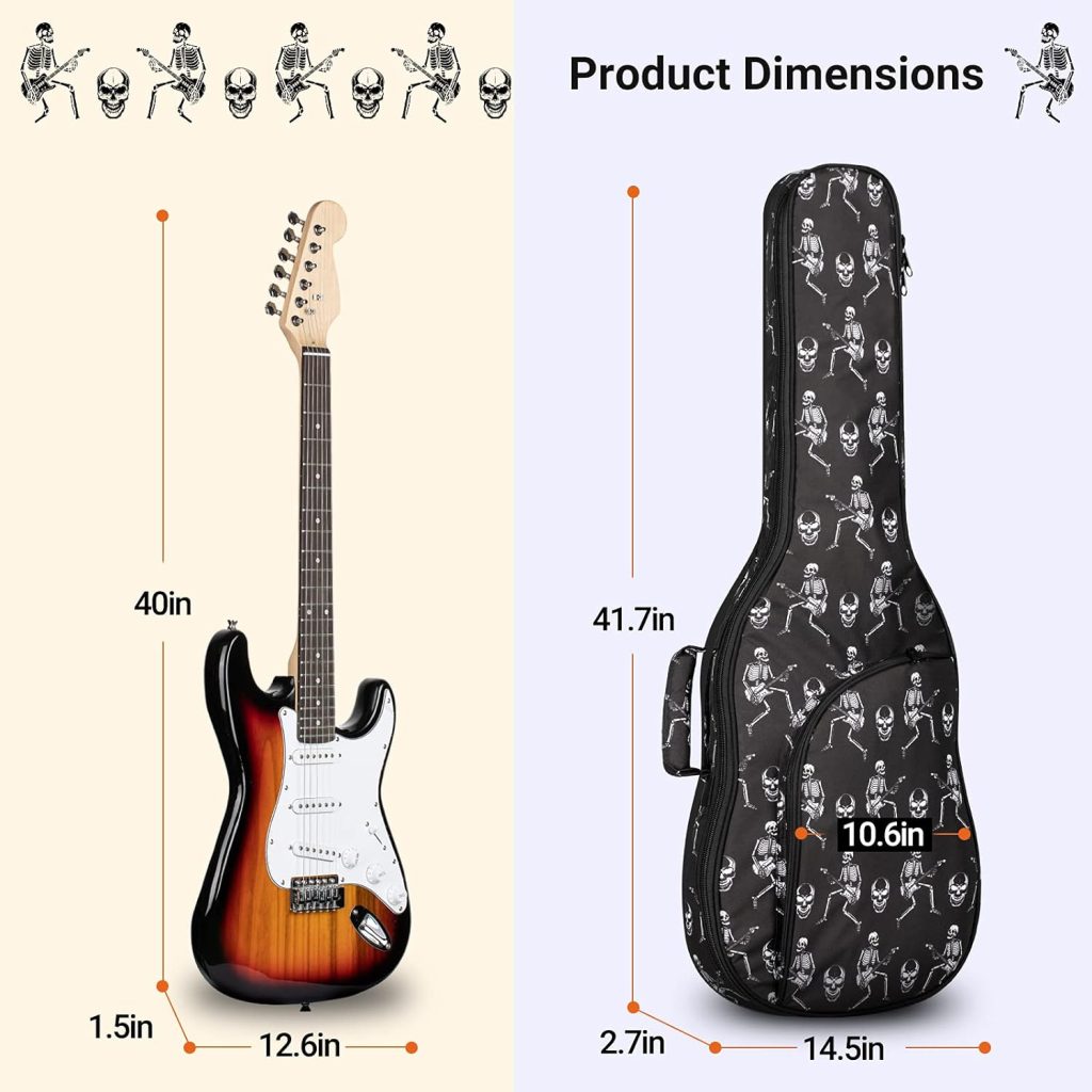 CAHAYA Electric Guitar Bag Padded Electric Guitar Gig Bag Case 0.35in Padding Dual Adjustable Shoulder Strap Electric Guitar Case CY0175