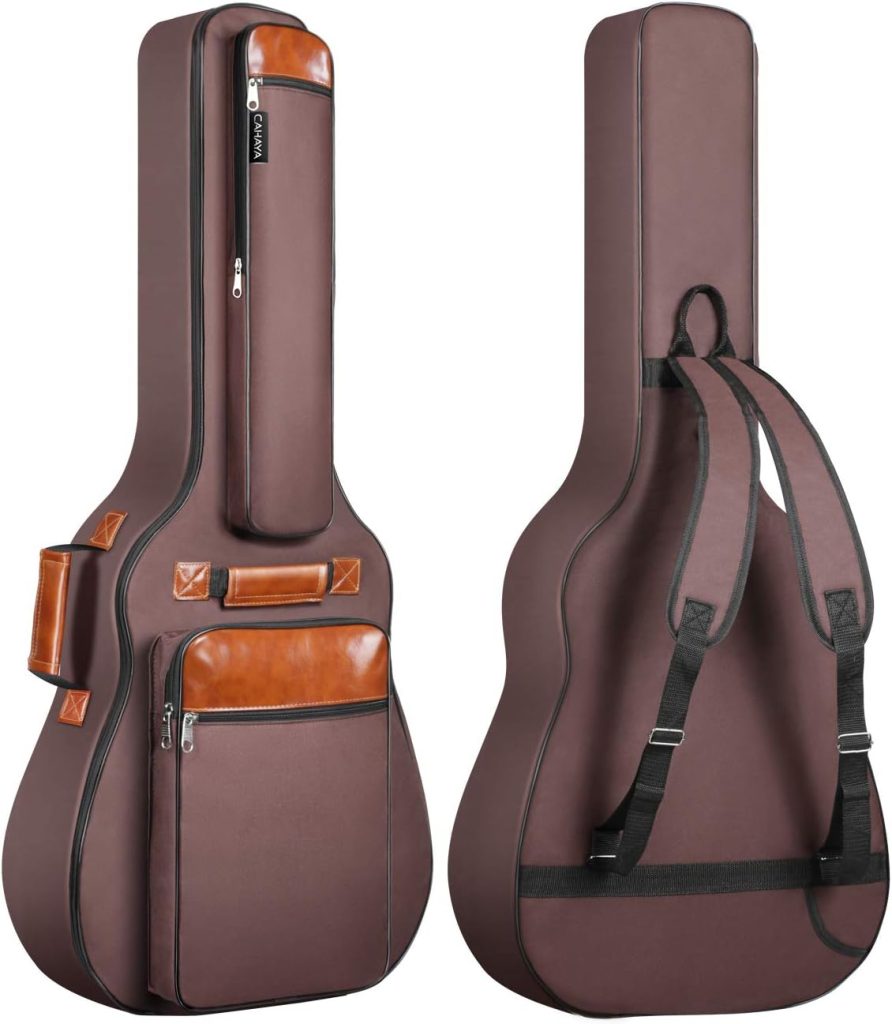 CAHAYA Guitar Bag 40 41 42 Inches 6 Pockets Guitar Case Water Resistent Oxford Cloth 0.5 Inch Extra Thick Sponge Overly Padded for Acoustic Classical Guitar with Anti-theft Pocket CY0150