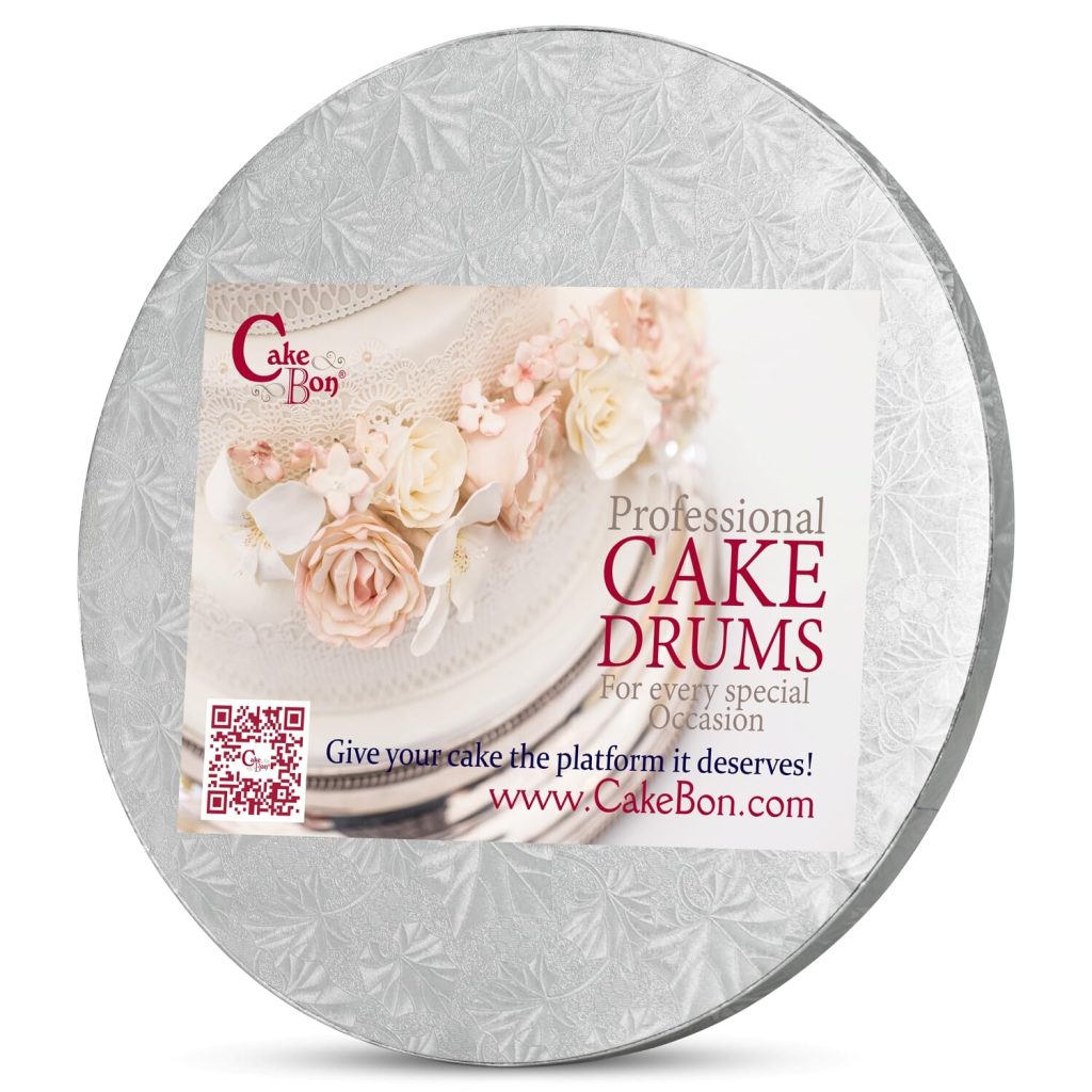 Cakebon Cake Drums Round 14 Inches - (Black, 1-Pack) - Sturdy 1/2 Inch Thick - Fully Wrapped Edges