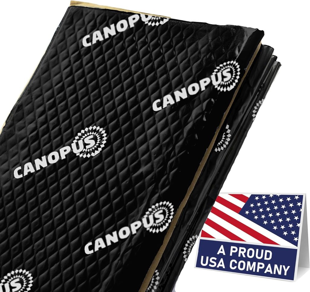 CANOPUS Sound Deadening Mat for Cars, 50 mil 5 sqft, Pack of 5 Sheets, Butyl Sound Deadener Mat, Audio Car Sound Dampening Material for Car Trunk, Door, Floor and Ceiling, Black