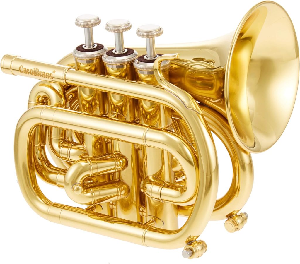 Carol Brass Mini Pocket Trumpet [N1000 CL] Yellow Brass Bell Lacquer Finish with Soft Bag