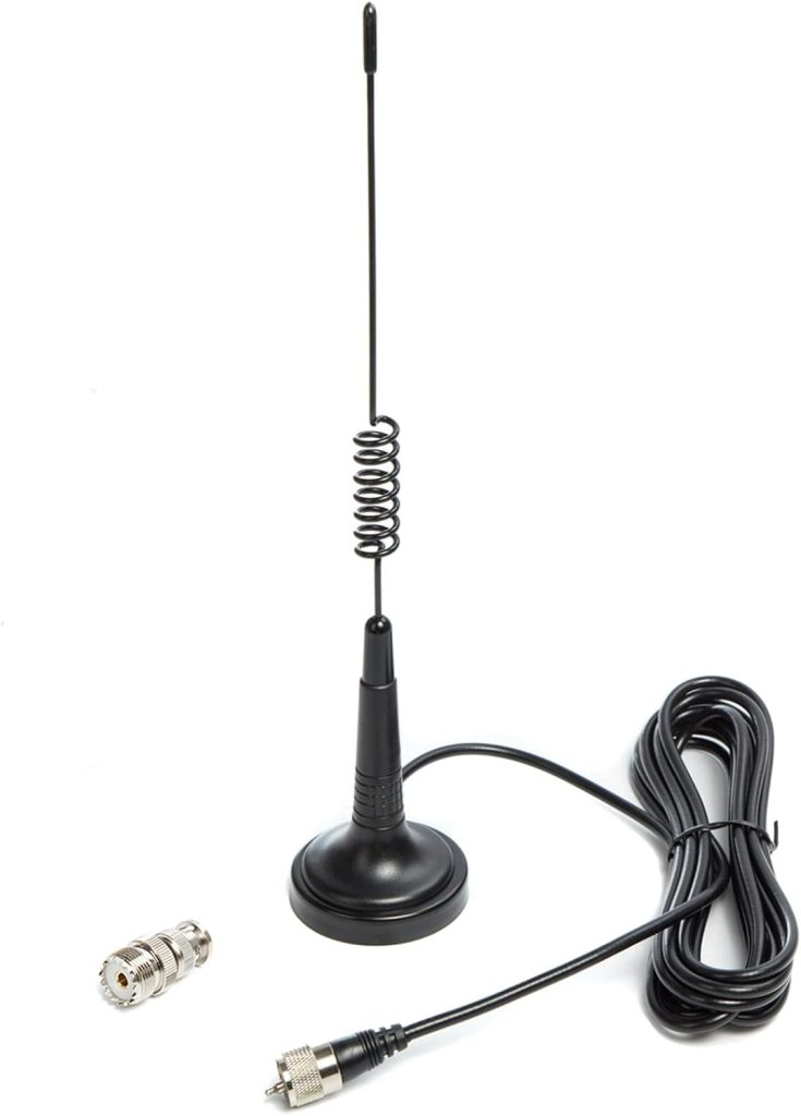 CB Antenna 27MHz Handheld CB Radio Antenna Magnetic Mount 14 Inch CB Radio Antenna PL259  BNC Male Compatible with Cobra Midland Uniden President Vehicle Car Truck Mobile CB Radio Handheld CB Radio