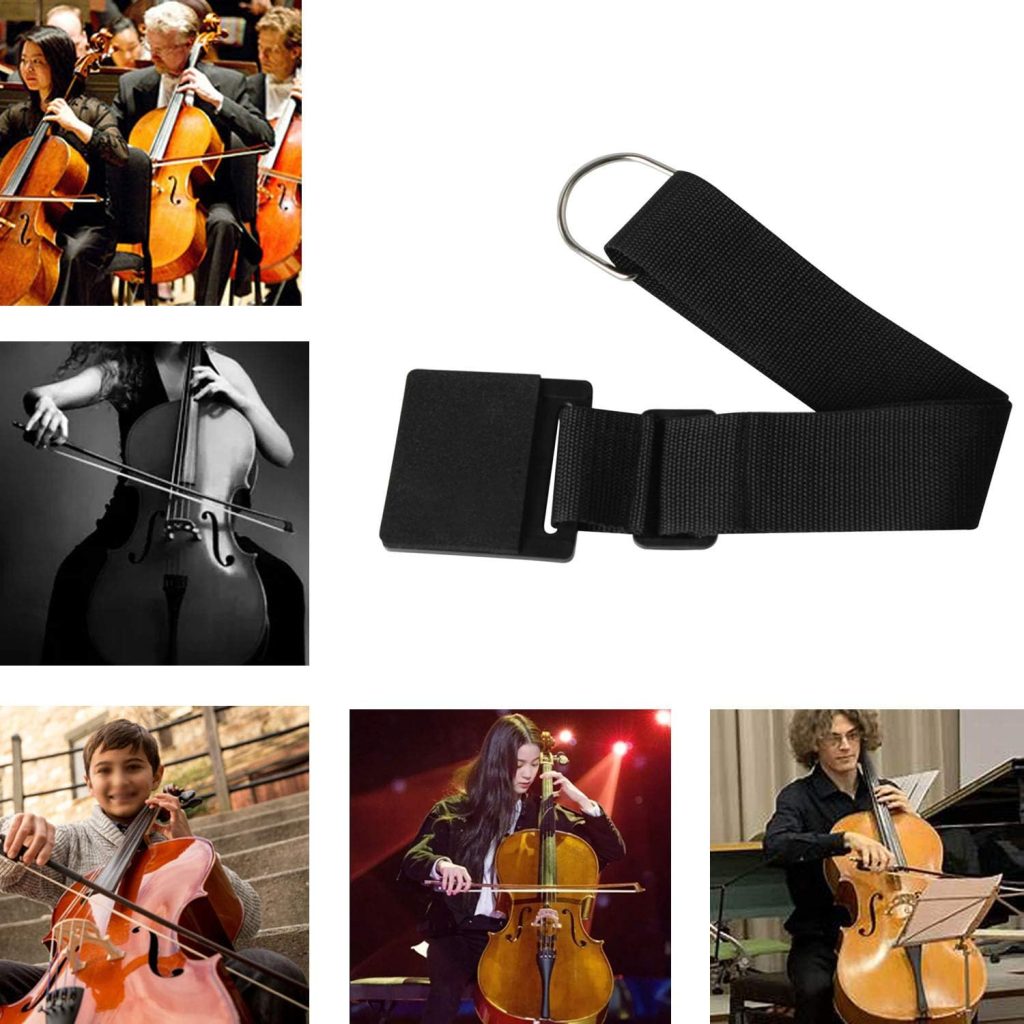 Cello Endpin Anchor Non-slip Stopper Rest Holder Stand Cello Antiskid Device Adjustable Strap with Thick Pad