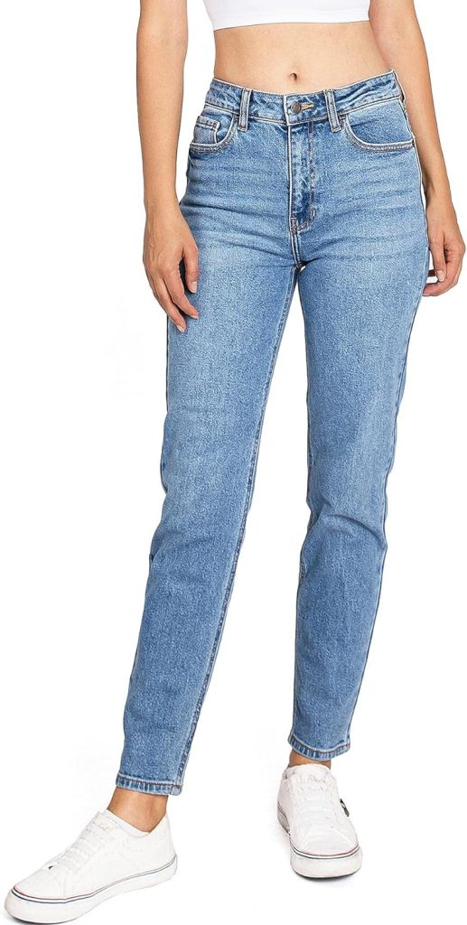 Cello Jeans Womens Juniors High Rise Classic Mom Denim