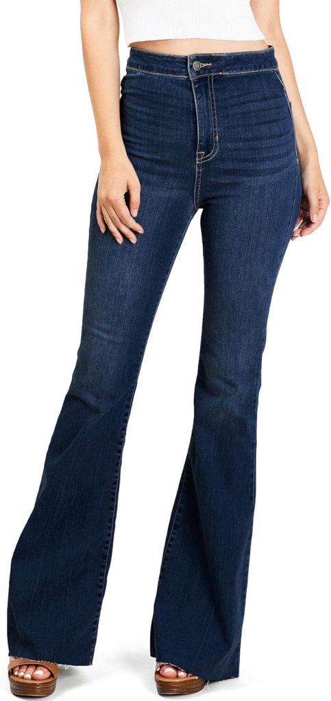 Cello Jeans Womens Juniors High Rise Stretchy Flared Jeans