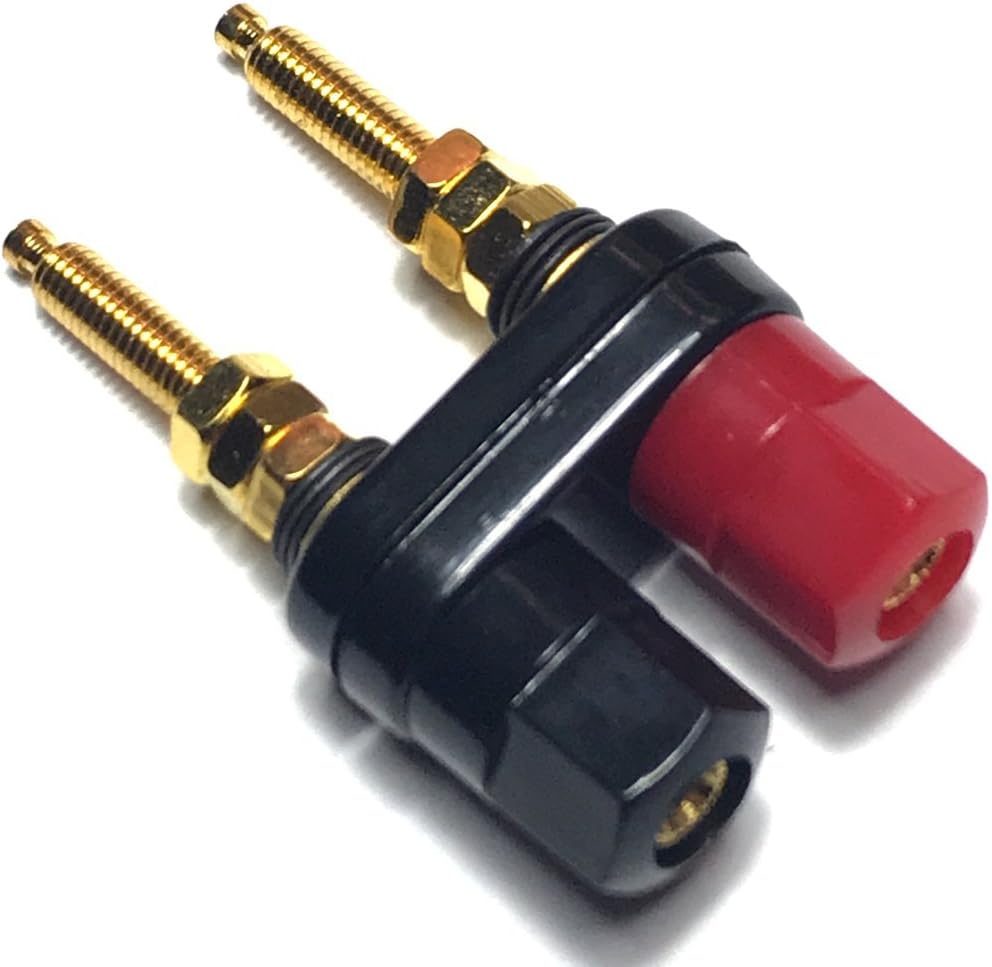 CESS Dual Binding Post Terminal - Amplifier/Speaker/Power Cable Connector - Banana Jack Socket - Length 2.3 (2 Pack)