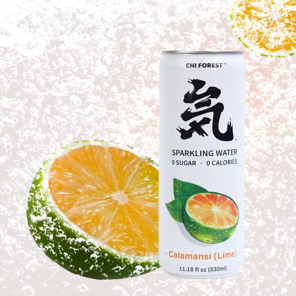 CHI FOREST Calamansi Lime Sparkling Water, 0 Calories and 0 Suger Flavored Bubbly Water, 11.16 Fl oz, Pack of 24