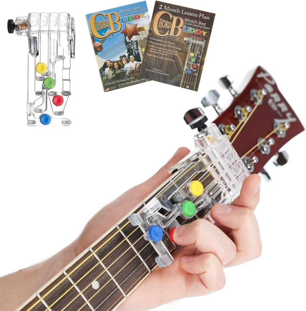 ChordBuddy “MADE IN THE USA” - Guitar Learning with Songbook, Lesson Plan, App, and Right Handed ChordBuddy - for Acoustic Guitars only