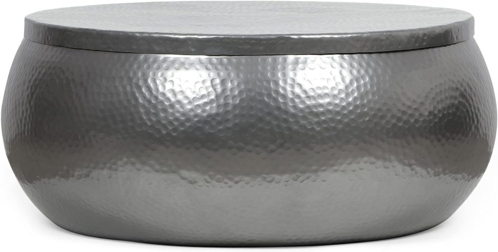 Christopher Knight Home Ferster Coffee Table, Nickel, 29D x 29W x 12H in