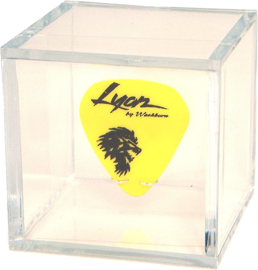 Clear Display Box Case with Guitar Pick Holder for any Collectible Guitar Pick
