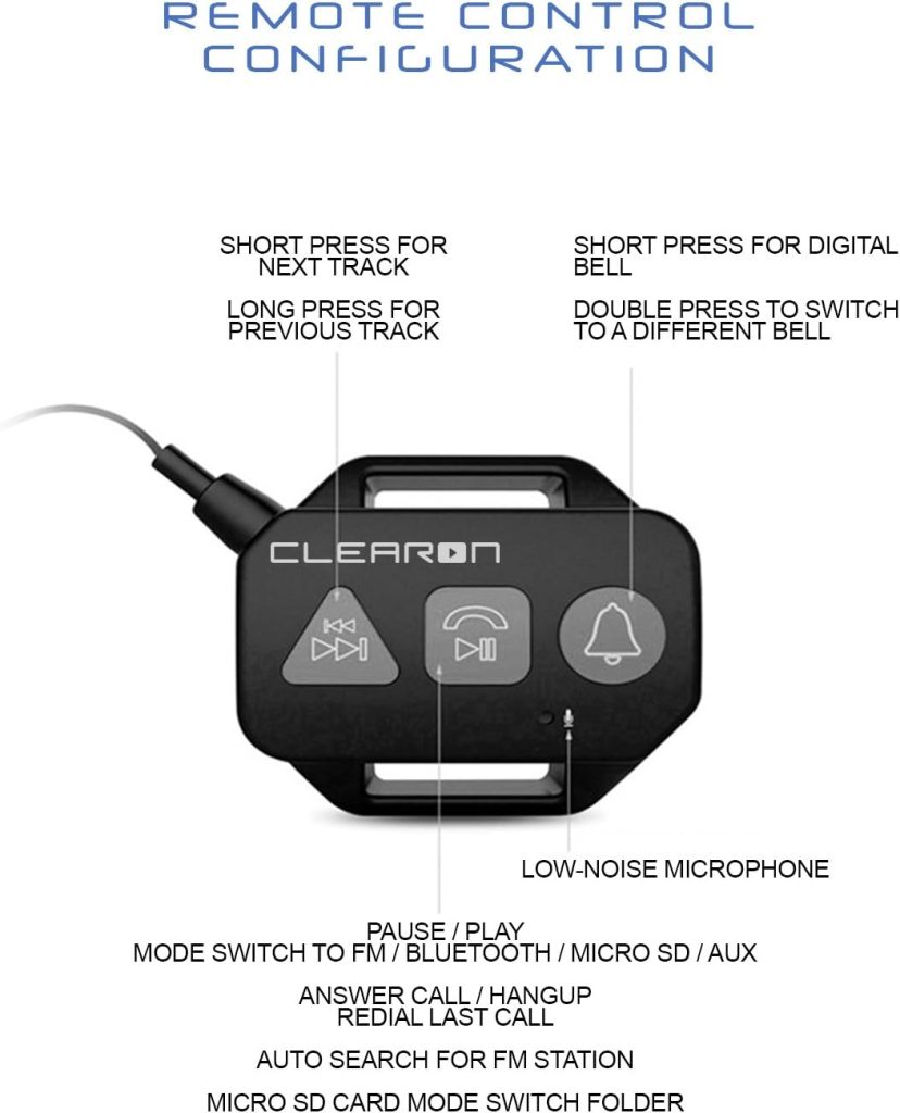 Clearon Portable Bluetooth 5.0 Speaker Wireless Waterproof Speaker with Bike Mount  Remote – Premium Sound Quality  Loud 8W Mini Speaker – 15 Hours of Playtime  100 ft Range (Black)