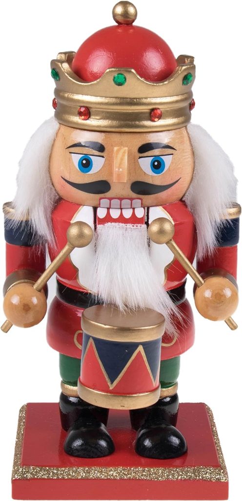 Clever Creations Red Drummer 7 Inch Traditional Wooden Nutcracker, Festive Christmas Décor for Shelves and Tables