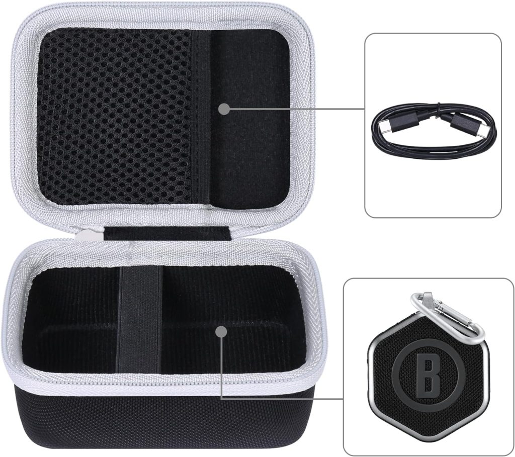 co2CREA Hard Case Compatible with Bushnell Golf Wingman Mini GPS Speaker (White/Orange)