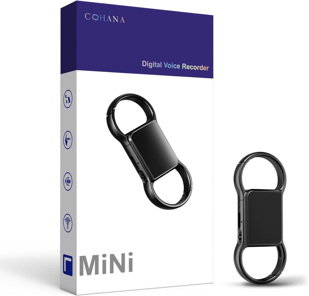 COHANA 64GB Voice Activated Recorder+Mini Voice Recorder 800 Hours Storage and 30 Hours Battery Time，Capture Crisp Audio for Lectures, Meetings, Interviews ，Tiny Recording Device with MP3 Player