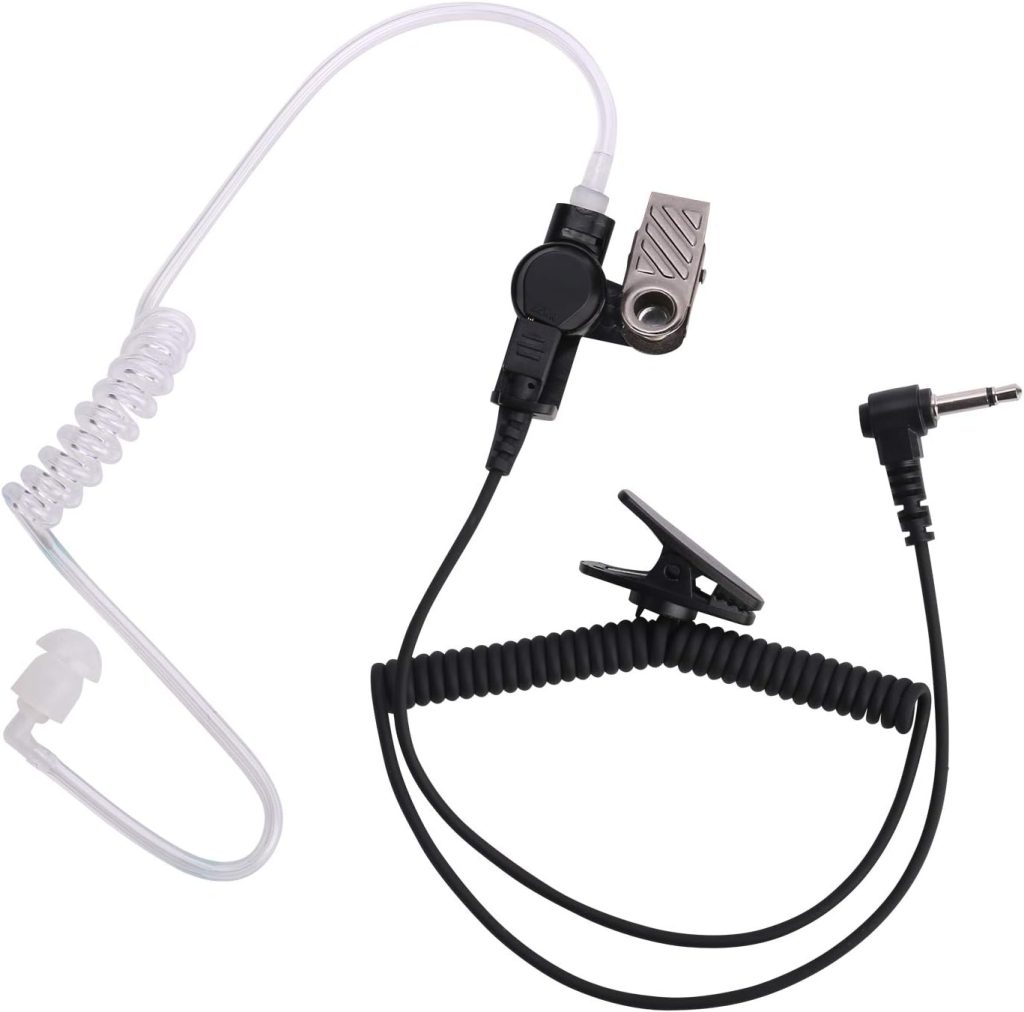 COISOUND Walkie Talkie Headphone 3.5mm pin Receiver/Listen ONLY for Any Motorola  Kenwood ICOM Single Pin Radio （Black）