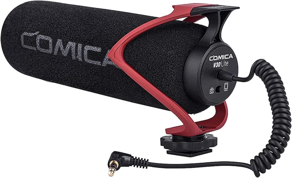 comica CVM-V30 LITE Video Microphone,Super-Cardioid Condenser On-Camera Shotgun Microphone for Canon Nikon Sony Panasonic DSLR Cameras,Mic for iPhone Android Smartphone with 3.5mm Jack(Black)