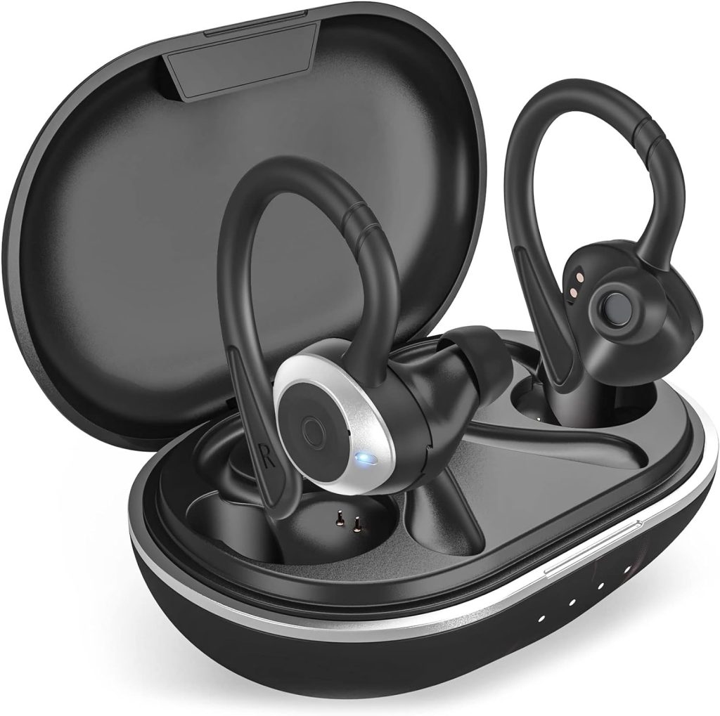 comiso Wireless Earbuds Bluetooth Headphones, True Wireless in Ear Bluetooth 5.1 Earbuds with Microphone, Deep Bass, IPX7 Waterproof Loud Voice Earphones for Sport Outdoor Running Gym Workout(Black)