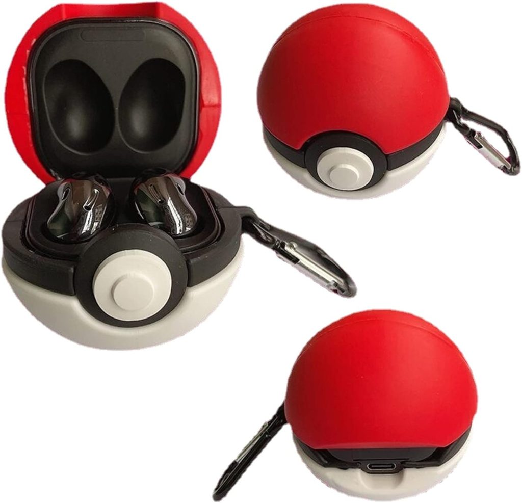 Compatible with Samsung Galaxy Buds2 pro(2022)/Galaxy Buds Live(2020)/Galaxy Buds pro(2021)/Galaxy Buds 2 (2022) Charging Box,Cute 3D Cartoon Poke Ball Earphone case,Soft Silicone Case with Hook : Electronics