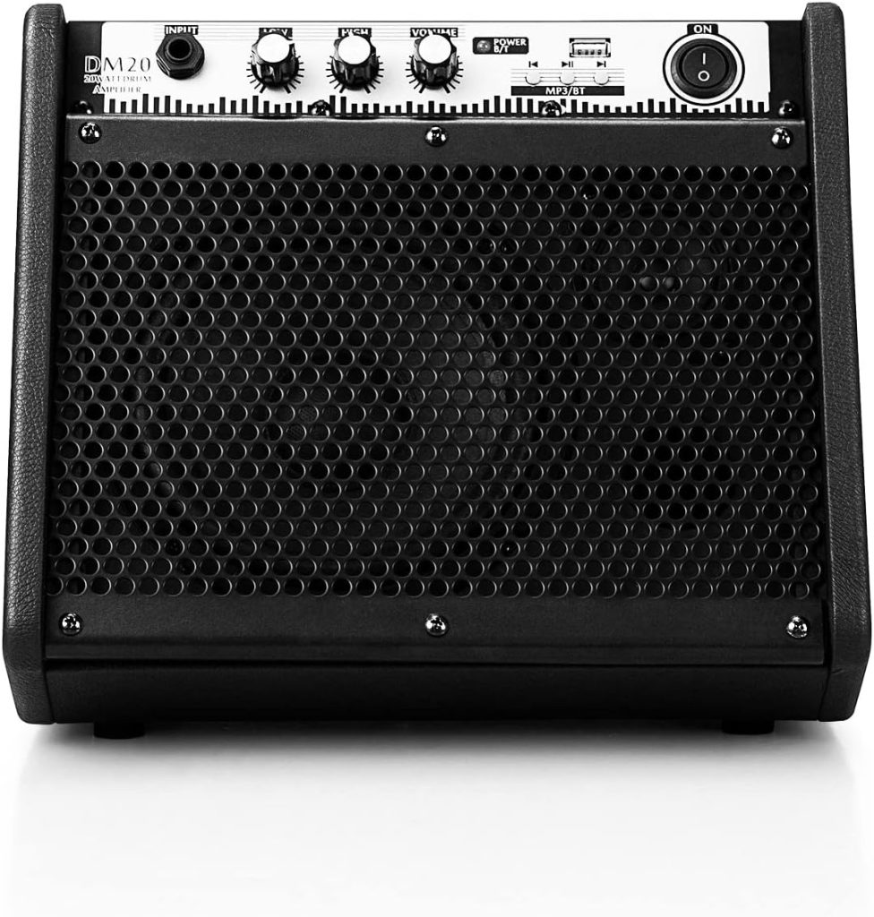 Coolmusic DM20 20W Bluetooth Personal Monitor Amplifier Electric Drum Amplifier Speaker,Keyboard Speaker with USB Interface(Including E-Drum Noise-Reduction Cable)