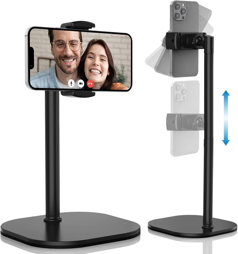 Cooper ChatStand, Height Adjustable Cell Phone Stand for Desk | Cell Phone Holder, Desk Phone Stand for Recording, iPhone Stand for Desk Accessories, iPhone Phone Holder Stand Office (Night Black)