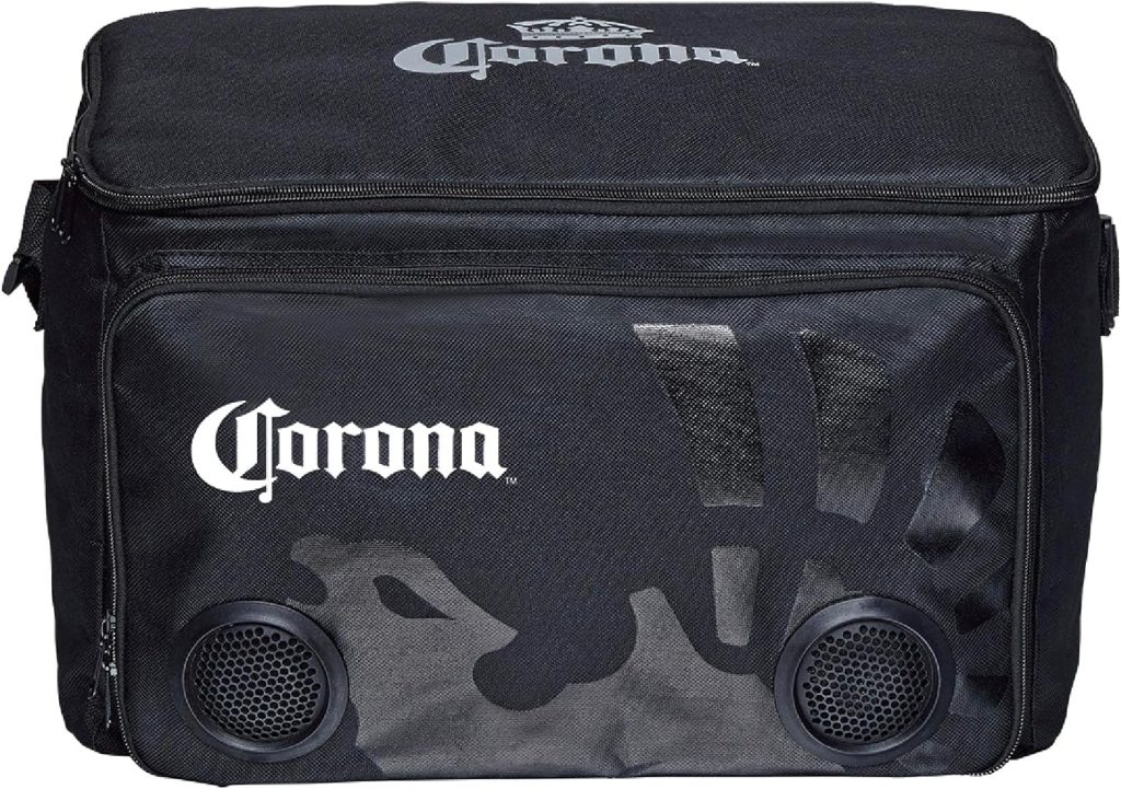 Corona Insulated Cooler with Speakers Modern Floating Cooler with Speakers Super Portable Travel Cooler Durable Speaker Cooler with Bluetooth for Parties, Festivals, Boats, and Beaches, Holds 36 cans