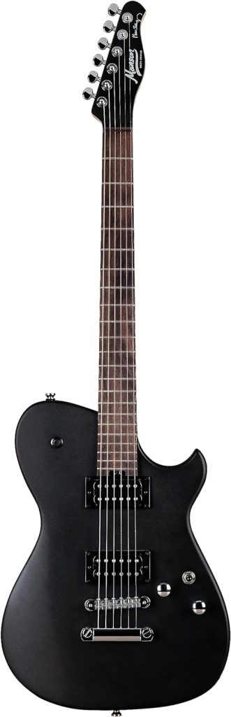 Cort 6 String Solid-Body Electric Guitar, Right, Satin Black, Full (MBM1SBLK)