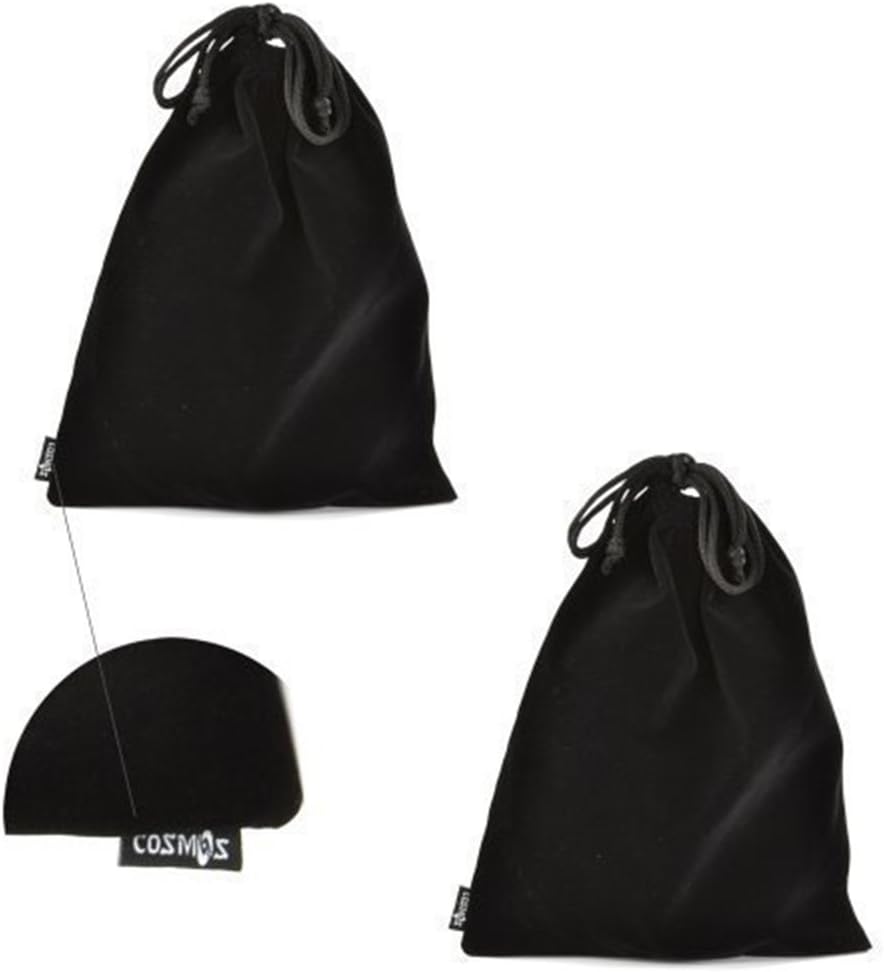 Cosmos Set of 2 Premium Black Travel Carry Drawstring Headphones Pouch Bag