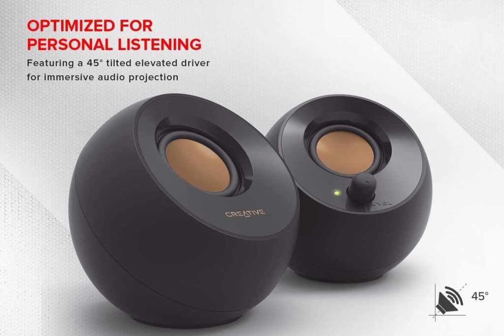 Creative Pebble Plus 2.1 USB-Powered Desktop Speakers with Powerful Down-Firing Subwoofer and Far-Field Drivers, Up to 8W RMS Total Power for Computer PCs and Laptops (Black)