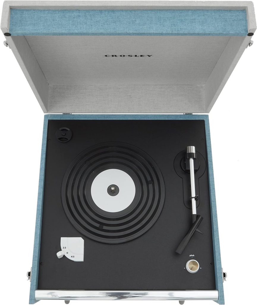 Crosley CR6233E-RE Dansette Bermuda Bluetooth in/Out Portable Vinyl Record Player Turntable with Aux-in, Red